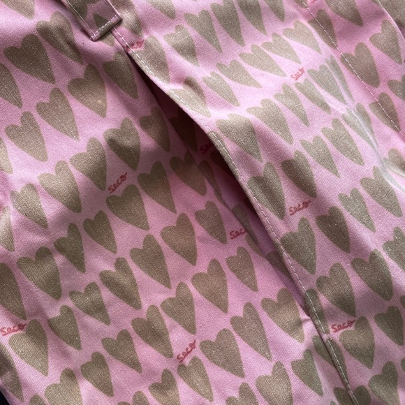 pink with brown hearts trench coat - Picture 3 of 5